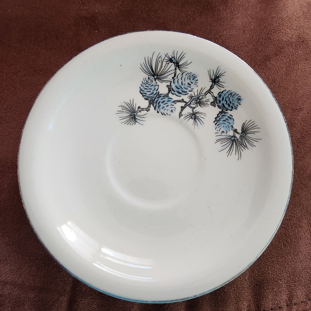 VINTAGE 1940'S PADEN CITY POTTERY BLUE PINECONE SAUCER RARE